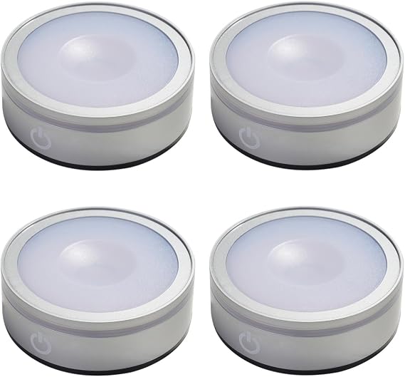 LED Light Base Lighted Display Stand, 4 Pack Round Touch Control LED Night Light Stand with Recessed Holder, 7 Color Display Base with USB Power, Pedestal for Glass Crystal Spherical Artwork