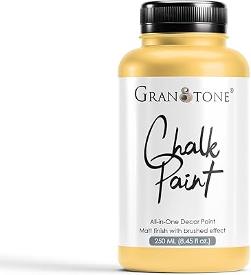 GRANOTONE Chalk Paint Matt Finish Water Based Acrylic Paint 4.1 fl oz 120 ml Drab Brown Mustard Colour for Furniture Wood Walls Metal Glass Paper Fabric Canvas Maximum Coverage