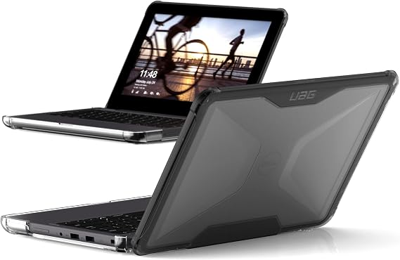 URBAN ARMOR GEAR UAG Designed for Dell Latitude 3120 Case, 11-inch (2-in-1) Laptop for Education - Shock Absorbing, Heavy Duty, Rugged Lightweight Drop Protective Cover, Armor Shell Transparent Ice