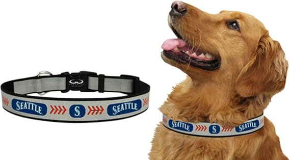 MLB Seattle Mariners Baseball Pet Collar, Toy, Reflective