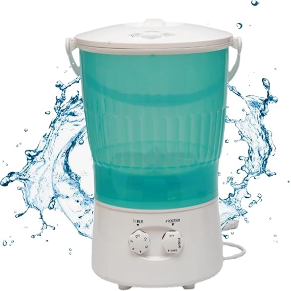 Portable Mini Washing Machine, Small Laundry Washer Semi-Automatic with Rotary Timer Controller, Storable, Split Drums for Home, Dorm, Apartment, RV, Travel, Outdoor(Green)