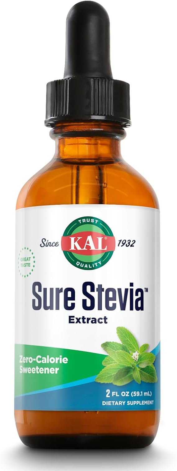 KAL Sure Stevia Liquid Extract 2 oz | Best-Tasting, Zero Calorie, Low Glycemic | For Baking & Adding to Beverages | 385 Servings