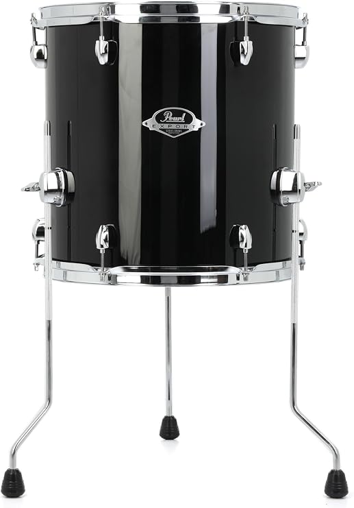 Pearl EXX Export Floor Tom Jet Black with Chrome Hardware 14 x 14 in.