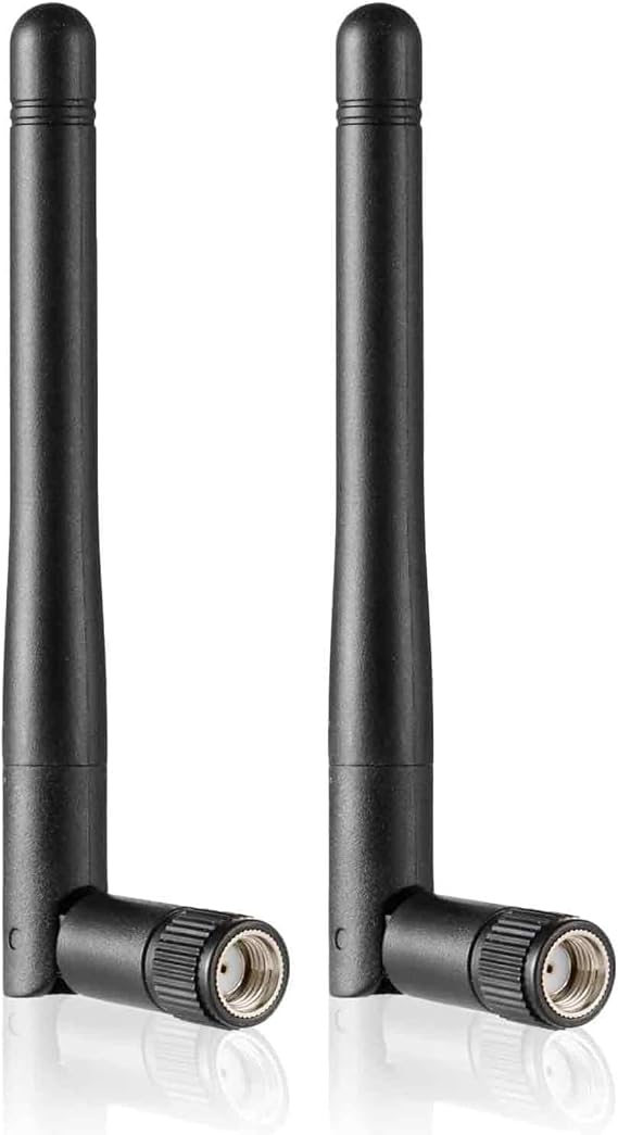 2 Pcs Dual band WiFi 2.4G-5.8G Small Folding Antenna, Wifi Omnidirectional 3dbi Gain, SMA Wifi Aerial for Wifi Router Wireless Network Card USB Adapter Video Surveillance Monitor