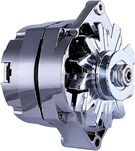 RAREELECTRICAL New Chrome Chevy 1-Wire Or 3-Wire Alternator Compatible With | 140 Amp Self Exciting Energizing By Part Number 7127-140CH