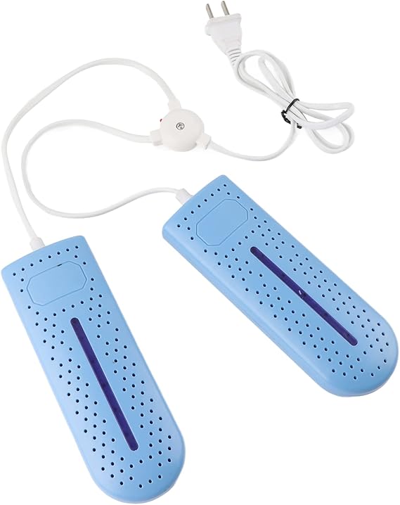 Shoe Dryer, 360 Heating Quick Drying Portable Boot Dryer, No Noise Foot Dryer for Rainy Seasons Winter Travel, Dormitory Eliminate Bad Odor Electric Warmer for Gloves, Socks, Ski Boots(Blue)