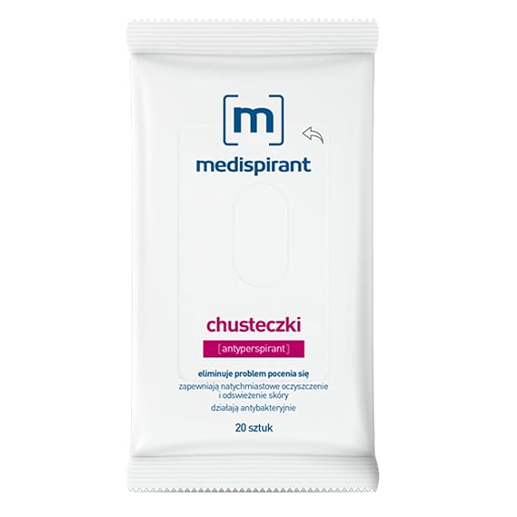 Antiperspirant Wipes - With Zinc & Aluminum Compounds - Cleansing, Refreshing & Odor-Control Care for Excessive Sweating - 20 Pieces