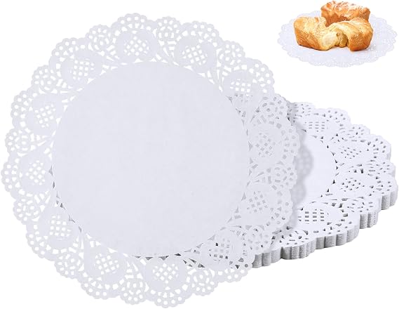 Paper Doilies 12 in, Disposable Lace Doilies for Dessert Trays