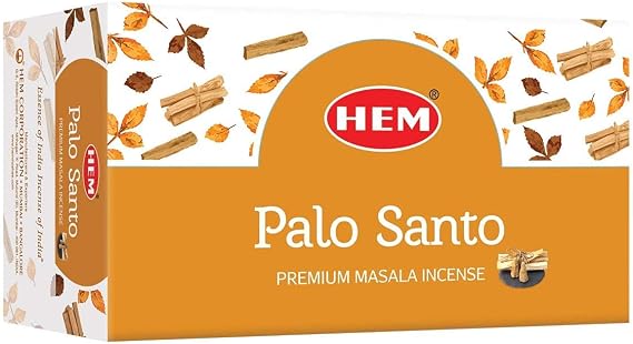 Hem Palo Santo Masala Incense Sticks | Smudge Healing Incense | Natural Fragrance of Sandalwood for Positivity | for Stress Relief & Cleansing | Gift Set - Pack of 12 (15 GMS Each)