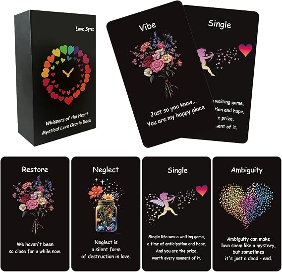 Love Oracle Cards - 60-Card Deck for Relationships, Singles & Beginners | Gain Clarity, Uncover Emotional Barriers, Twin Flame & Soulmate Guidance