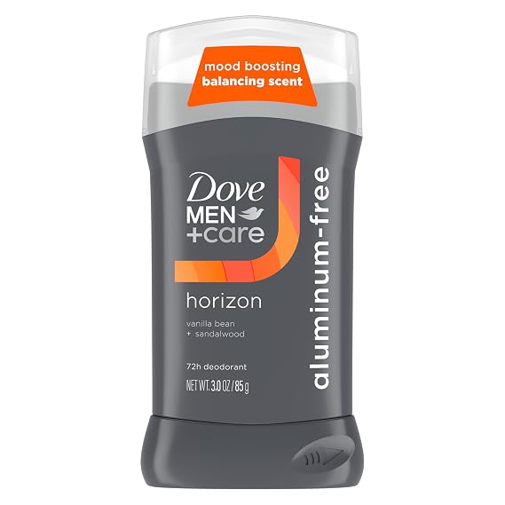 DOVE MEN + CARE AluminumFree Deodorant Stick for Men, Vanilla Bean & Sandal Wood Mood Boosting Scent, 72HR Odor Protection, 3 oz