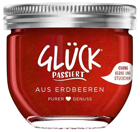 GLÜCK PASSIERT - aus Erdbeeren Fruchtaufstrich ohne Stückchen fein passiert - 230g