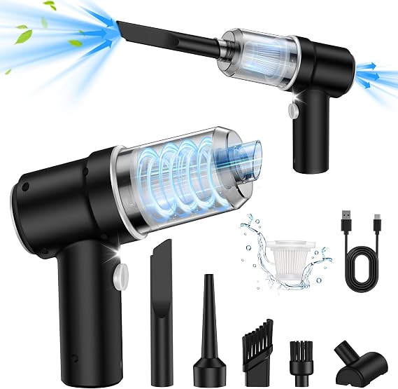 Handheld Cordless Car Vacuum, 3 in 1 Cleaner & Air Duster Blower & Hand Pump, 9000Pa High Power Mini Portable Dry Vacuum With LED Light for Car, Home, Pet