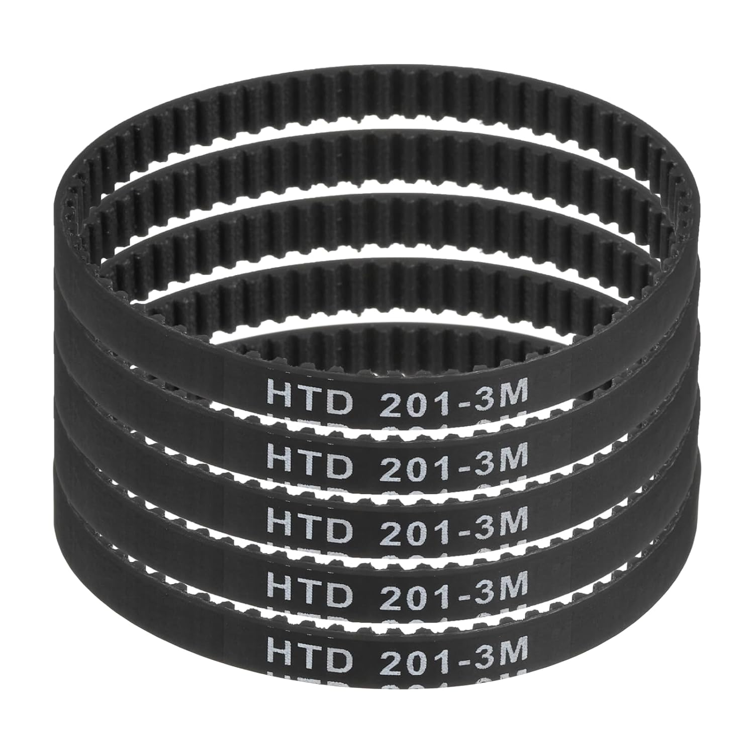 QUARKZMAN HTD-3M Rubber Toothed Belt 67 Teeth 201 mm Pitch Length x 6 mm Width x 2.4 mm Height Rubber Timing Belt Closed Loop Groove Toothed Belt Pack of 5