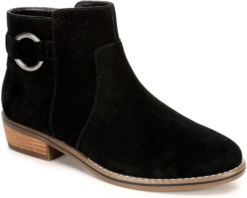 Franco Fortini Womens Brayden Low Heel Ankle Boot Shoes, Black, US 5
