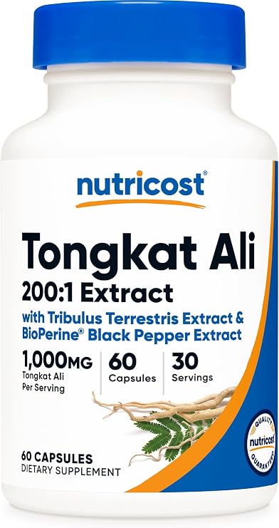 Nutricost Tongkat Ali 1,000mg 60 Capsules, Gluten Free, Vegetarian Caps