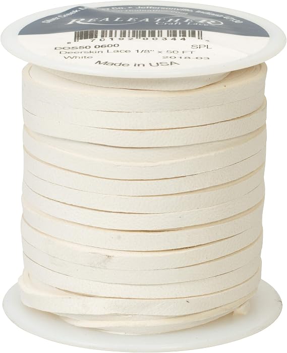 Deerskin Lace, 1/8" x 50', White