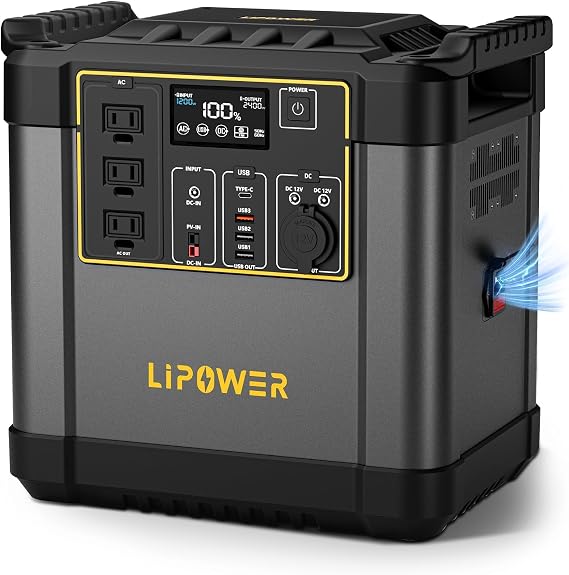 Lipower 2400W Portable Power Station, 2150Wh Solar Generators for Home Use