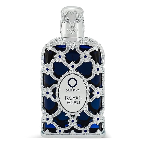Orientica Luxury Royal Bleu Eau De Parfum 0.25oz/7.5ml Mini Splash Mens Cologne with Notes of Vanilla, Cardamom, Apple Woody Arabic Perfume for Men & Women - Perfumes Arabes Para Hombres y Mujer