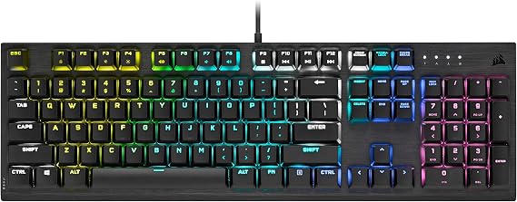 Corsair K60 RGB Pro Low Profile Mechanical Gaming Keyboard - Cherry MX Low Profile Speed Mechanical Keyswitches Slim and Streamlined Durable Aluminum Frame - Customizable Per-Key RGB Backlighting
