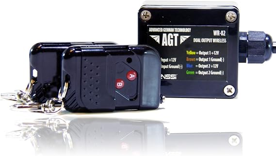 AGT 12V Waterproof Wireless Remote Control DC Universal 2-Channel Output Works LED Lights