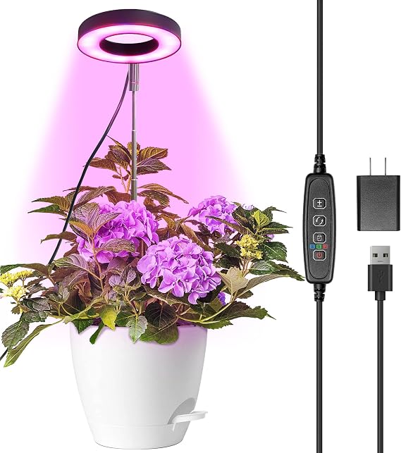 Qoolife Grow Light Single Head, Led Growing Light for Indoor Plants