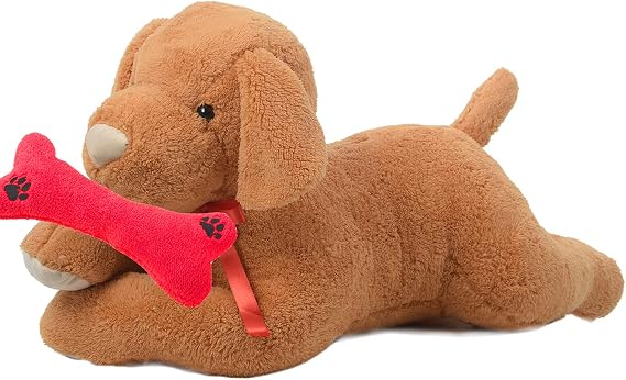 Plush Soft Cute Dog with Bone in Mouth, Sleep and Playmate-80 cm