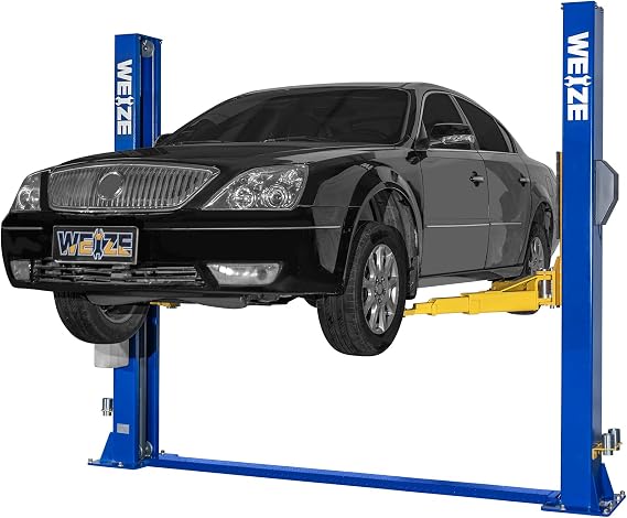 WEIZE 2 Post Car Lift Support to 12000lbs with 220V 4HP Motor, Single Point Lock Release
