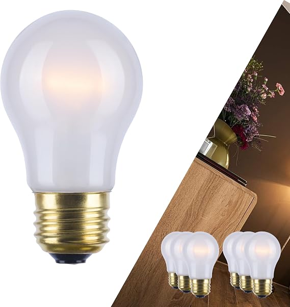 Satco S4881-40 Watt A15 Small Appliance Incandescent Dimmable Light Bulbs - Shatter Proof - 130 Volt - E26 Base 2700K Warm White - for Range Hood, Sewing Machine & Freezers (6 Pack)