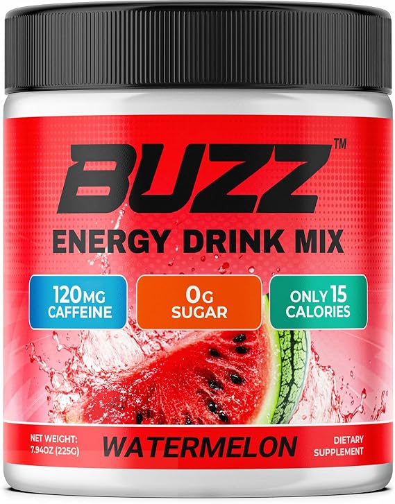 Sugar Free Energy Drink Powder - 18 Vitamins & Minerals - Watermelon Flavor