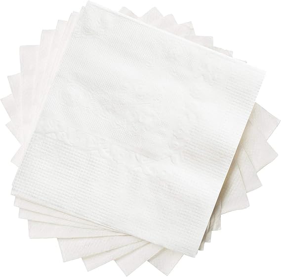 GUSTO White Cocktail Napkins [500 Count] 1-Ply Beverage Napkins