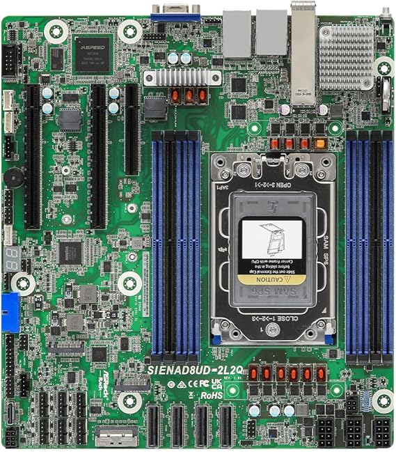 ASRock Rack Server Motherboard SIENAD8UD-2L2Q Deep Micro-ATX 2X SFP28 Single Socket SP6 (LGA 4844) AMD EPYC™ 8004
