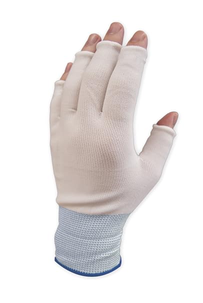 Purus GLHF-L Nylon Half Finger Knit Glove Liner Cuff, 1.7 Mils Thick, Large (Pack of 300 Pairs)