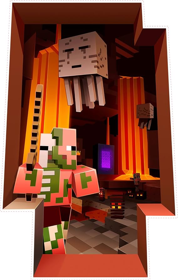 JINX Minecraft The Nether Removeable Wall Cling Decal Sticker for Kids Room