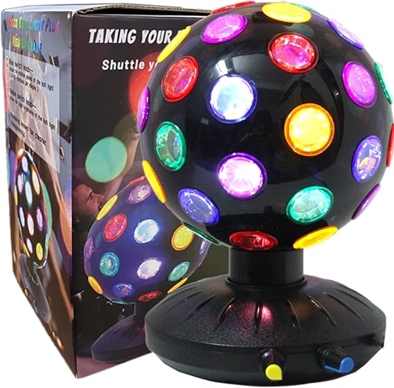 Spinning 6 Inches Disco Ball Light Adjustable Rotating Speed Light Brightness Party Lights Dj Strobe Lamp with 1M/3.28ft USB Cable for Birthday Gathering Club Decorations (USB /Battery Powered)