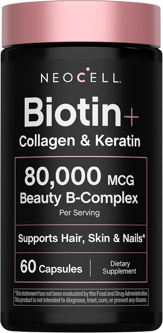 NeoCell Biotin Collagen Keratin Supplement | 80000mcg | 60 Capsules