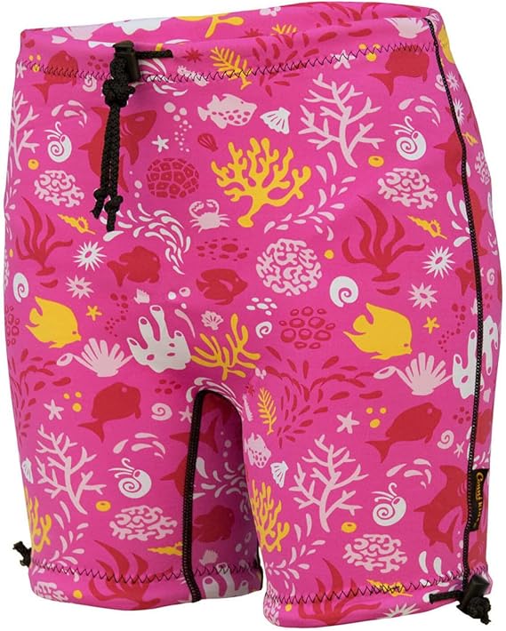 Conni Kids Containment Swim Short Underwear | Trunks Easy Pull Up Kids Incontinence | Washable Swim Diaper for Potty Training, Sunset Pink, Size 2-4