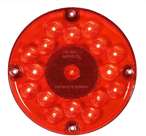 Maxxima M90061R Red 7" Round Stop/Tail/Turn Bus Light