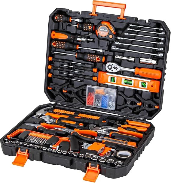 CARTMAN 238-Piece Socket Wrench Auto Repair Tool Combination Package - Mixed General Household Hand Tool Set with Plastic Toolbox Storage Case