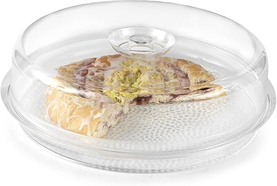 Clear 11" Round Pie Tray with Cover (Set) Great for Gifting or Hosting, Durable, Long Lasting, Easy to Clean | Pie and Snacks Plate for Parties, Holidays, Weddings