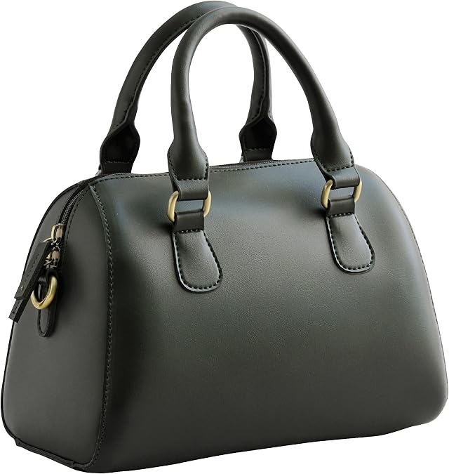 SUNLIGHT LEAVES Vegan Leather Boston Bag For Women Vintage Top Handle Satchel Retro Purse Classic Simple Shoulder Handbag