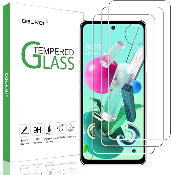 (3 Pack) Screen Protector Compatible for LG K92 5G Screen Protector Tempered Glass, 9H Hardness, Anti Scratch, Bubble Free