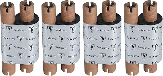 4 Rolls Desktop Printer Thermal Transfer Tapes Premium Upgraded Wax 1/2 Core with Empty Roll 64mm x 74m