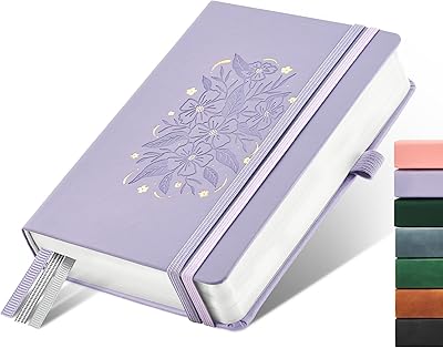 &And Per Se 365 Page Journal A5 Hardcover Lined Notebook, One Book for the Whole Year, 100gsm Thick Paper, Numbered Pages & 3 Bookmarks, Annual Diary for Daily Writing Lavender