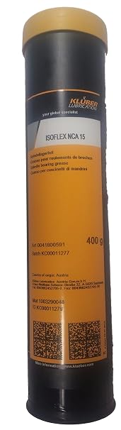 Kluber Lubrication Isoflex NCA 15 Grease for Spindles-Tapered Bearings-Ball Screws-OE Spinning Turbines in The Textile Industry 400g Cartridge