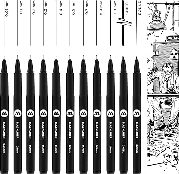 Molotow Blackliner Pen Complete Set, 11 Pens, 1 Set Each 200.485