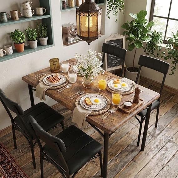 CABIHOME 5 Piece Dining Table Set for 4, Kitchen Table and Chairs Set of 4