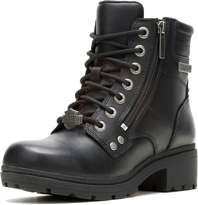 Harley-Davidson FOOTWEAR Womens Inman Mills Casual Boots Ankle Low Heel 1-2"