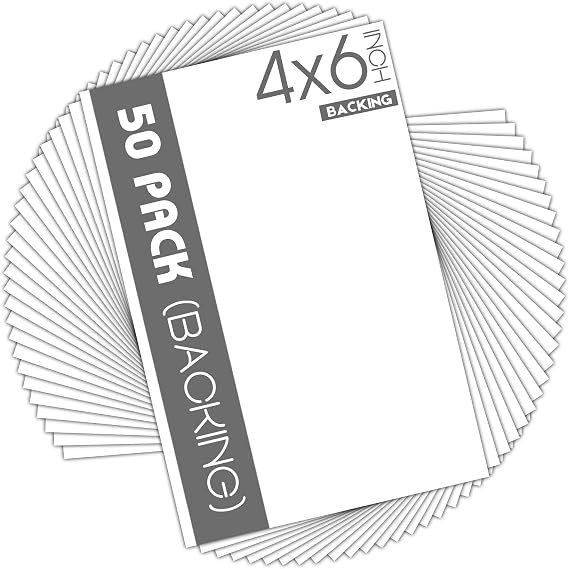 Mat Board Center 50 Pack White Backing Boards, 4x6 Backboards for Frames | 4-ply Thickness Matte Backer Boards for Art Prints, Cardboard Ideal for Photos, Pictures, Crafts
