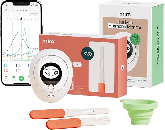 Mira Ultra4 Fertility Monitor & Ovulation Test Kit for Women, at-Home 4-Hormone Tracker (LH, FSH, E3G, PdG), Digital Analyzer with 20 Test Wands, 7× More Accurate Than Other Fertility Trackers